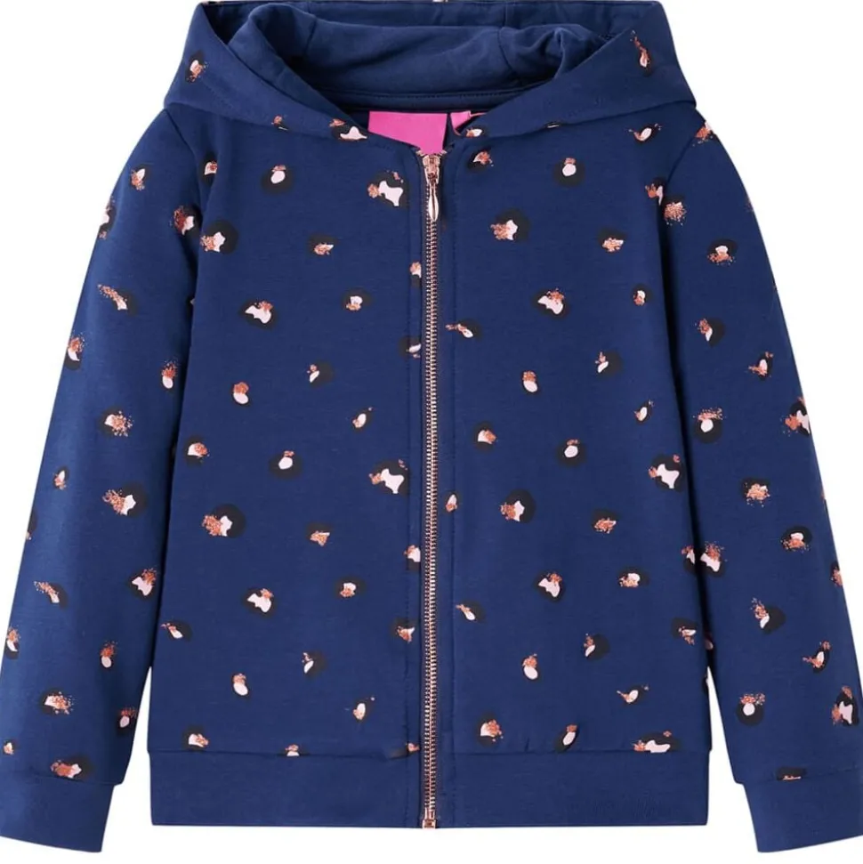 Kindervest met capuchon 92 marineblauw