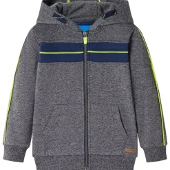 Kindervest met capuchon en rits 92 gemêleerd grijs