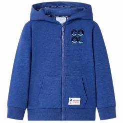 Kindervest met capuchon en rits 92 gemêleerd donkerblauw