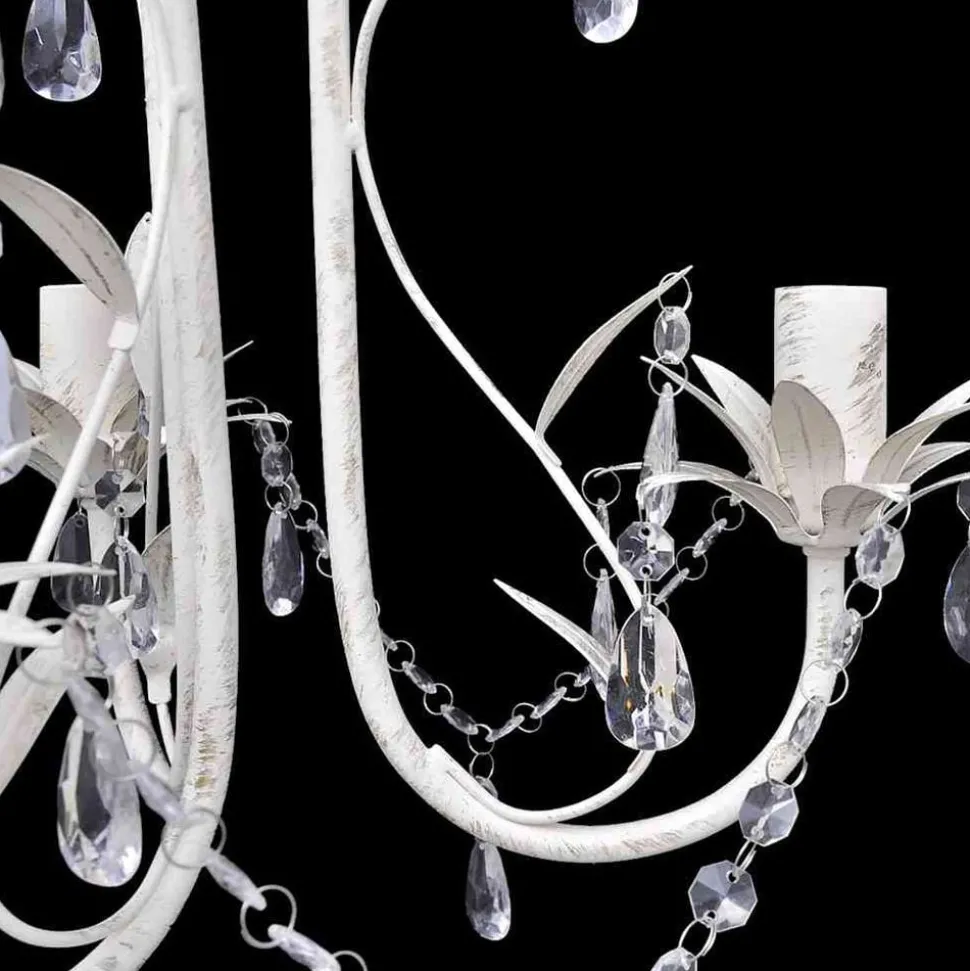 Kristallen kroonluchter met wit elegant design (3 lampen)