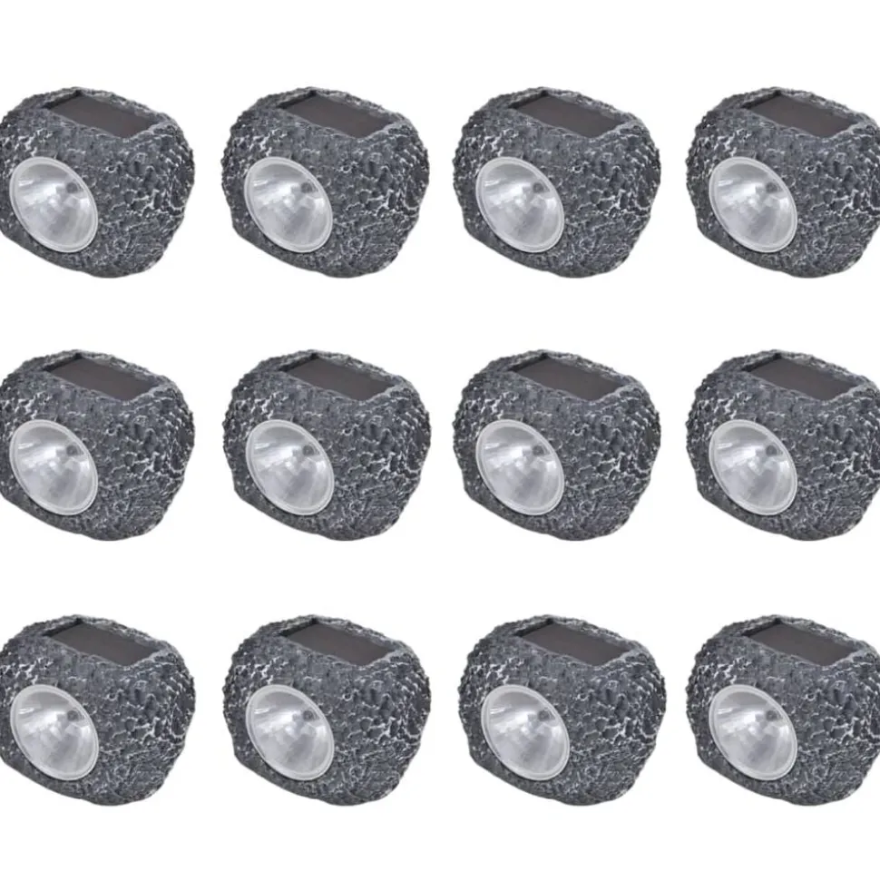 Outdoor Spotlight solar LED 12 st steenvormig