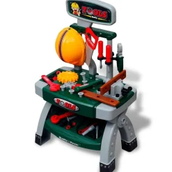 Speelgoedwerkbank met gereedschap voor kinderen kinderkamer groen + grijs
