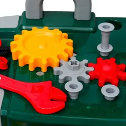 Speelgoedwerkbank met gereedschap voor kinderen kinderkamer groen + grijs