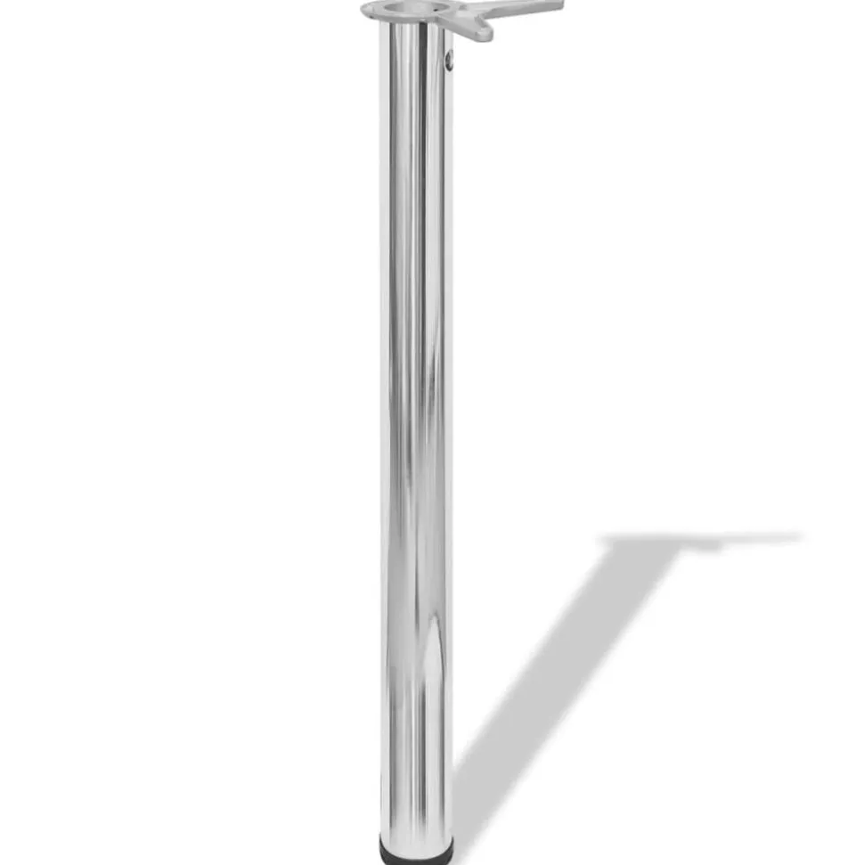 Tafelpoten in hoogte verstelbaar chroom 710 mm 4 st