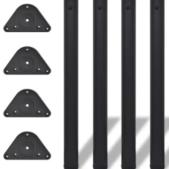 Tafelpoten in hoogte verstelbaar zwart 710 mm 4 st