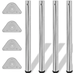 Tafelpoten in hoogte verstelbaar chroom 710 mm 4 st