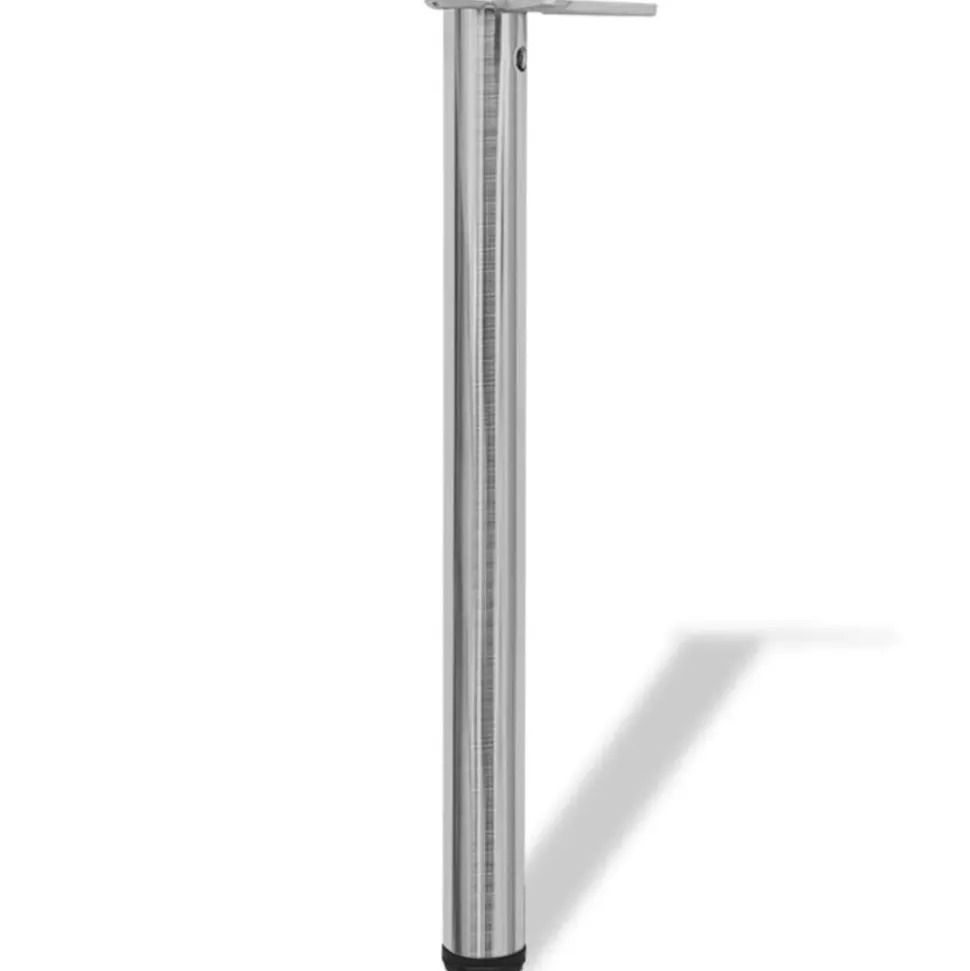 Tafelpoten in hoogte verstelbaar geborsteld nikkel 710 mm 4 st
