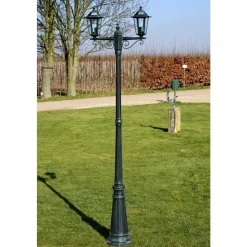 Tuinlantaarn Preston 2-arms 215 cm donkergroen