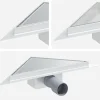vidaXL 2 in 1 Driehoek Doucheafvoer Zilver 32 x 32 x 7,5 cm