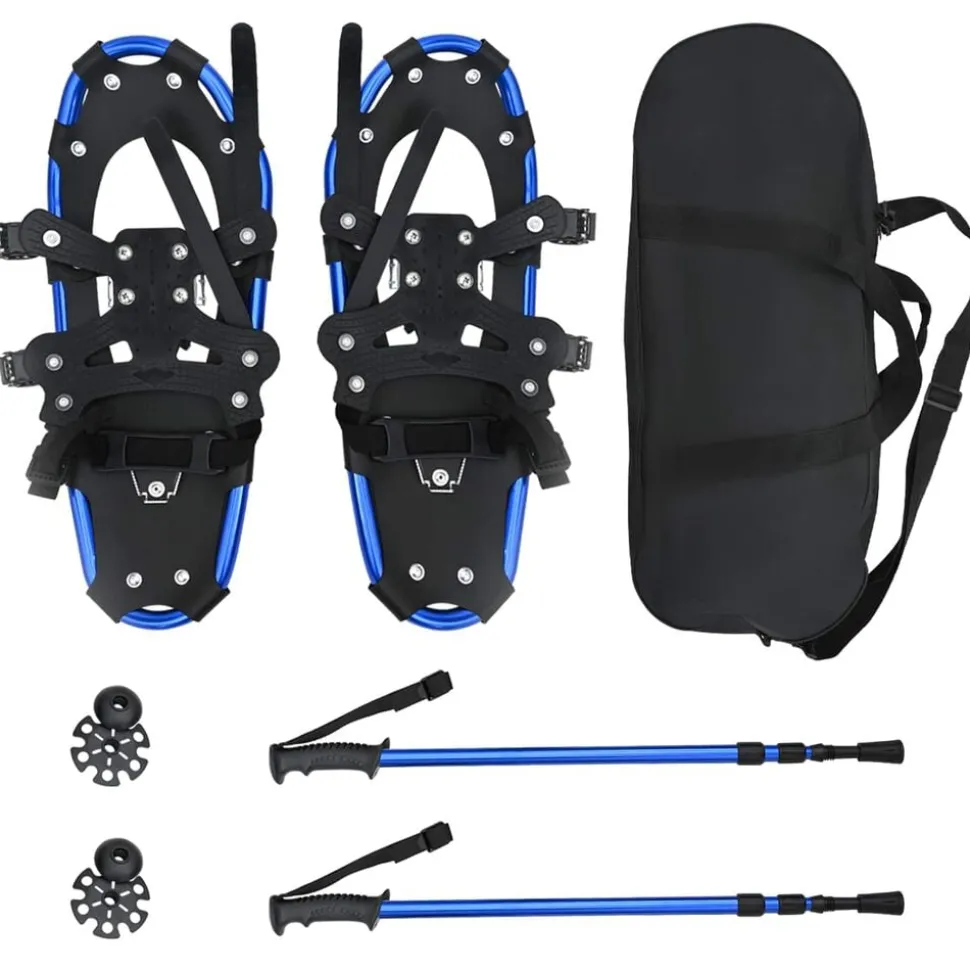 vidaXL 3 in 1 sneeuwschoenen met wandelschoenen Blauw en Zwart