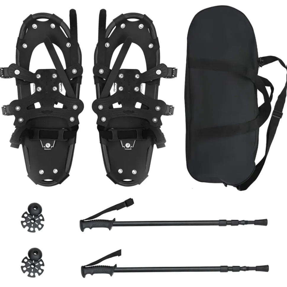 vidaXL 3 in 1 sneeuwschoenen met wandelschoenen Zwart 53 x 21 cm
