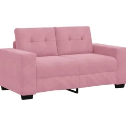 vidaXL | Loveseat | met kussen Roze Fluweel