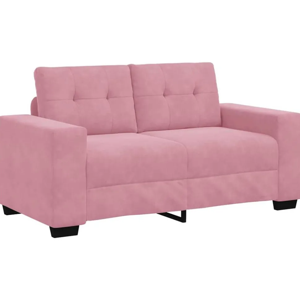 vidaXL | Loveseat | met kussen Roze Fluweel
