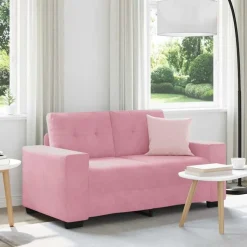vidaXL | Loveseat | met kussen Roze Fluweel