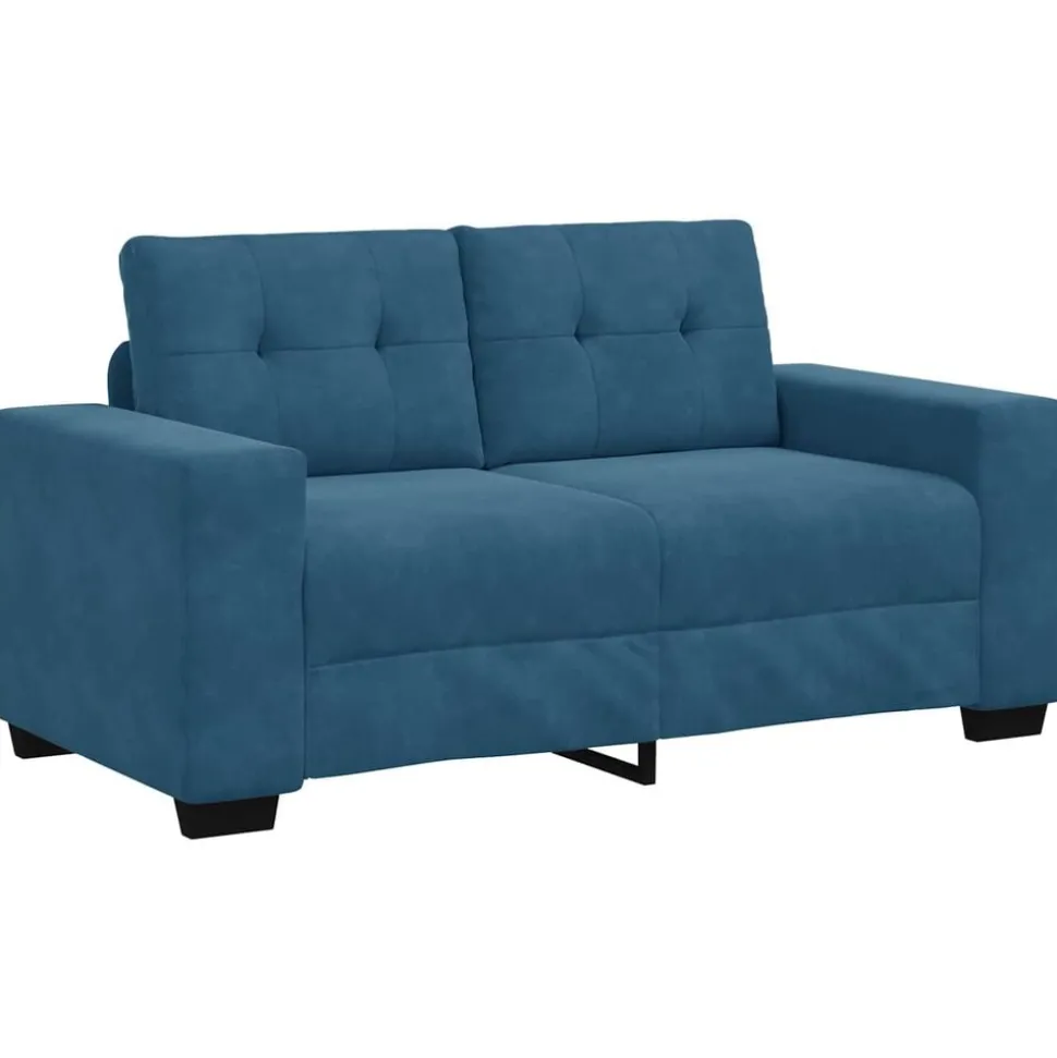 vidaXL | Loveseat | met kussen Blauw Fluweel