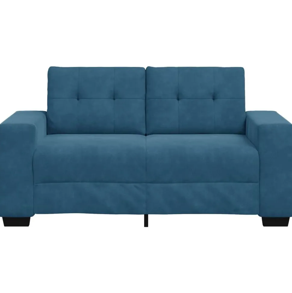 vidaXL | Loveseat | met kussen Blauw Fluweel