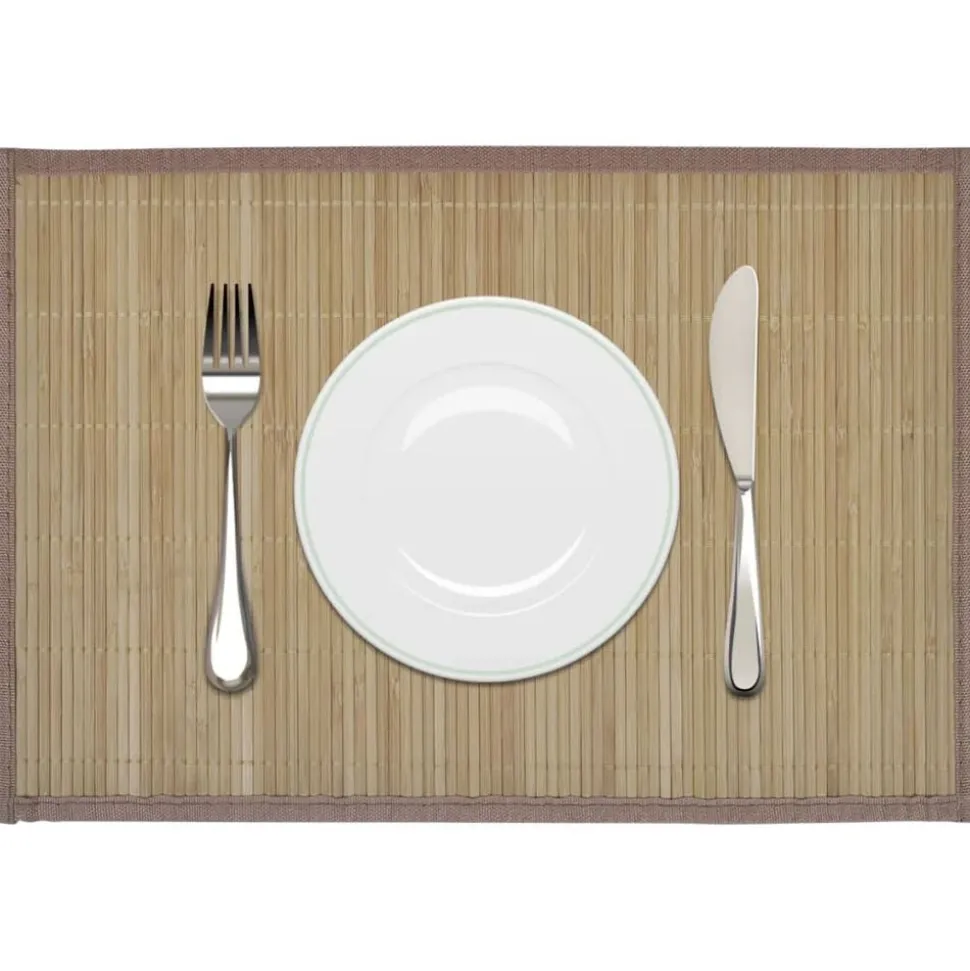 vidaXL 6 st Placemats 30x45 cm bamboe bruin