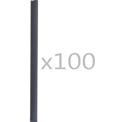 vidaXL 100 st Schuttingstrookklemmen PVC antraciet