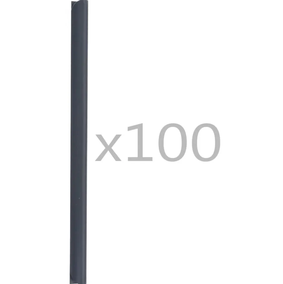 vidaXL 100 st Schuttingstrookklemmen PVC antraciet