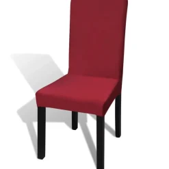 vidaXL 6 st Stoelhoes stretch recht bordeaux