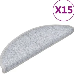 vidaXL 15 st Trapmatten 56x17x3 cm lichtgrijs