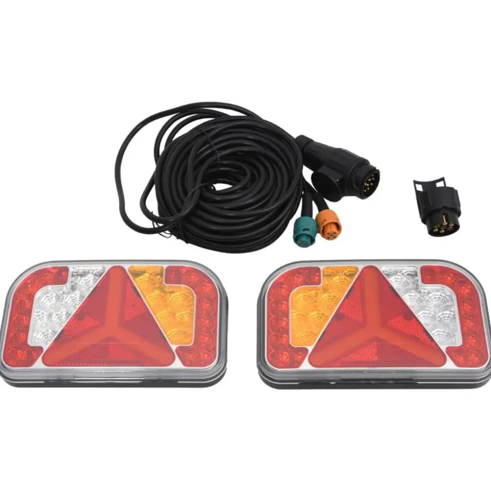 vidaXL Aanhangerlampen 2 st LED-lamp 12 V 24x5x14,5 cm rood