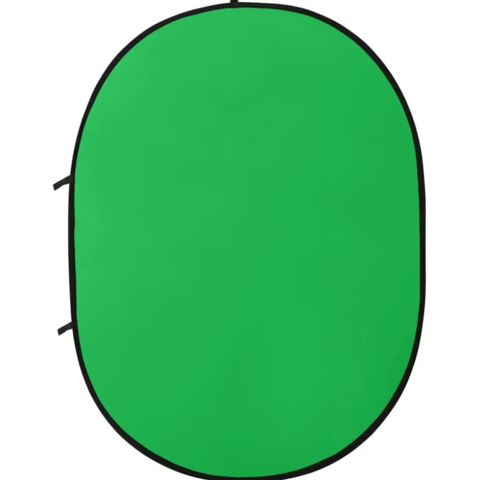 vidaXL Achtergrondscherm studio 2-in-1 ovaal 200x150 cm groen en blauw