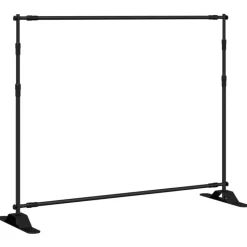 vidaXL Achtergrondstandaard 254x243 cm staal zwart