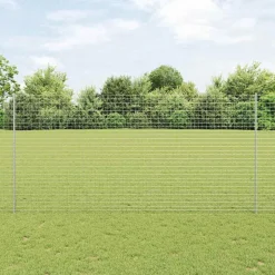 vidaXL Afrasteringspaal 11 pcs Zilver 150 cm Staal