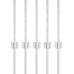 vidaXL Afrasteringspaal 5 pcs Zilver 40 cm Staal