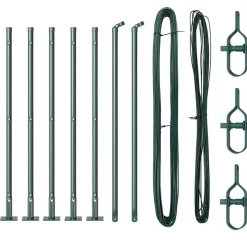 vidaXL Afrasteringspaal 7 pcs Groen Staal