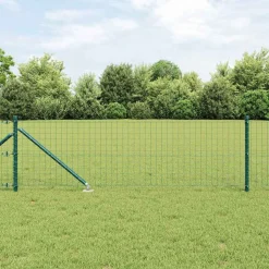 vidaXL Afrasteringspaal 13 pcs Groen Staal