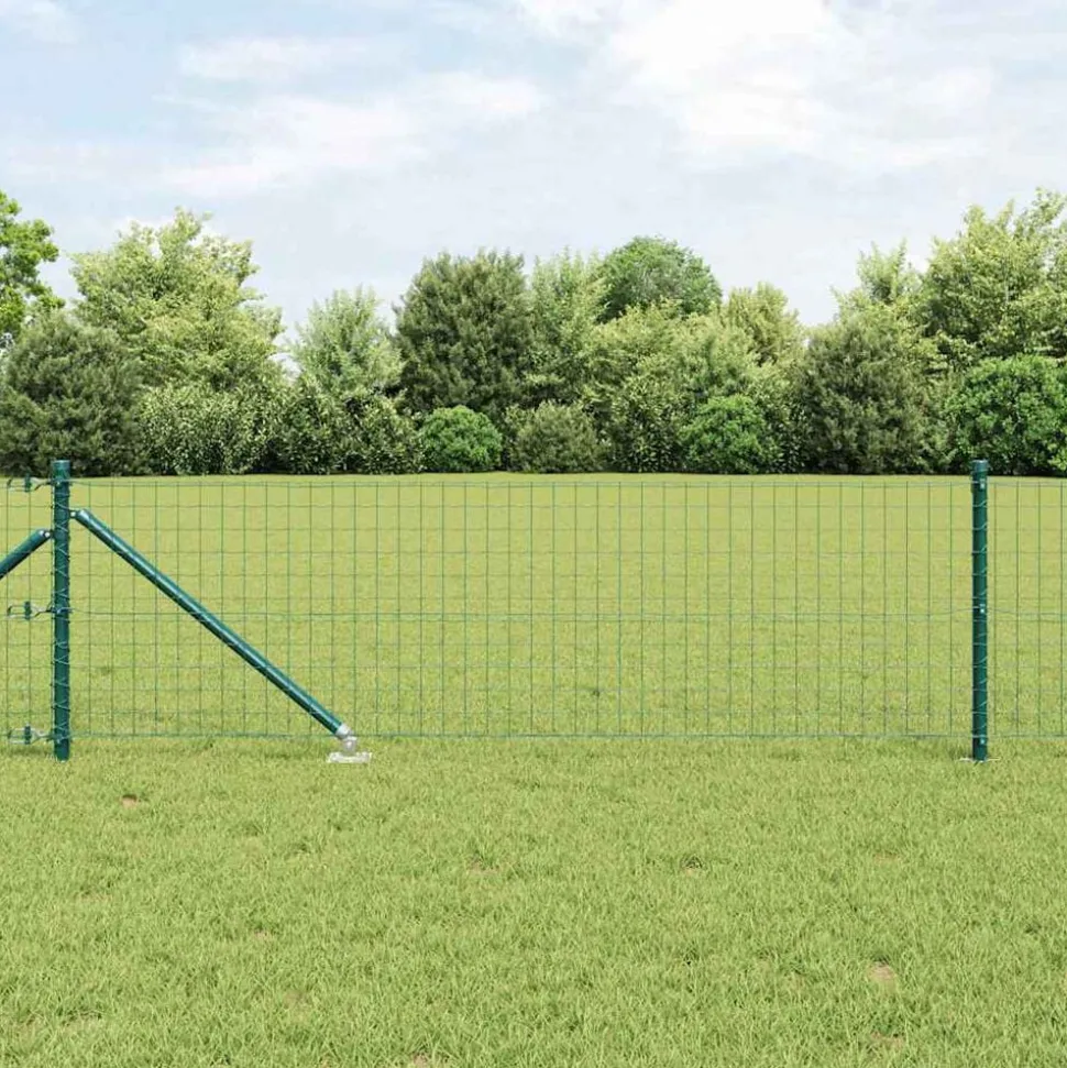vidaXL Afrasteringspaal 13 pcs Groen Staal