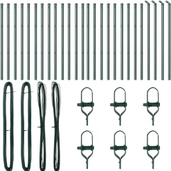 vidaXL Afrasteringspaal 26 pcs Grijs 3,2 x 3,2 x 50 cm