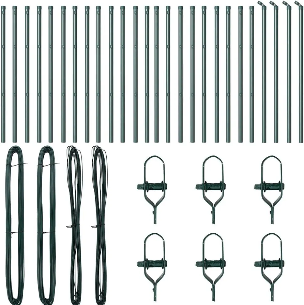 vidaXL Afrasteringspaal 26 pcs Groen 3,2 x 3,2 x 80 cm