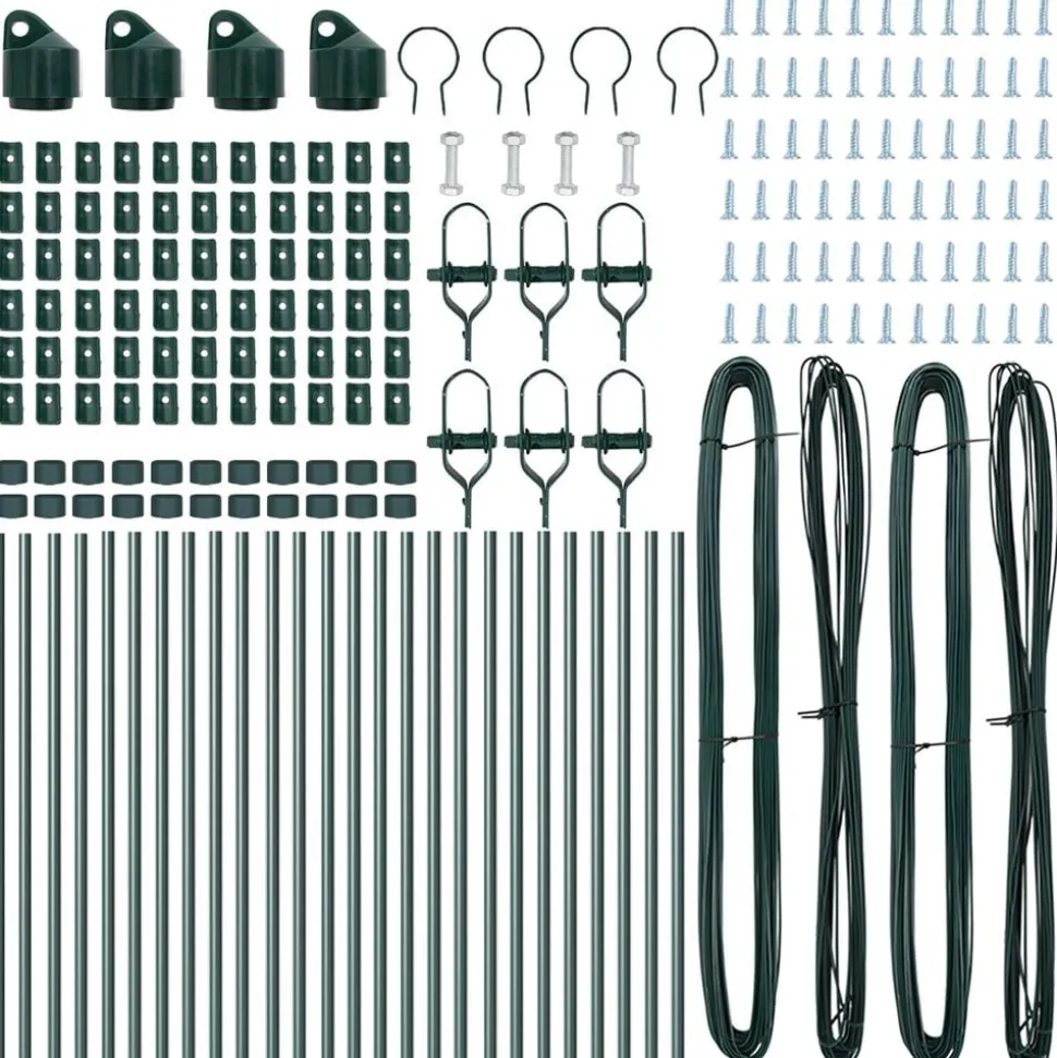vidaXL Afrasteringspaal 26 pcs Groen 3,2 x 3,2 x 80 cm