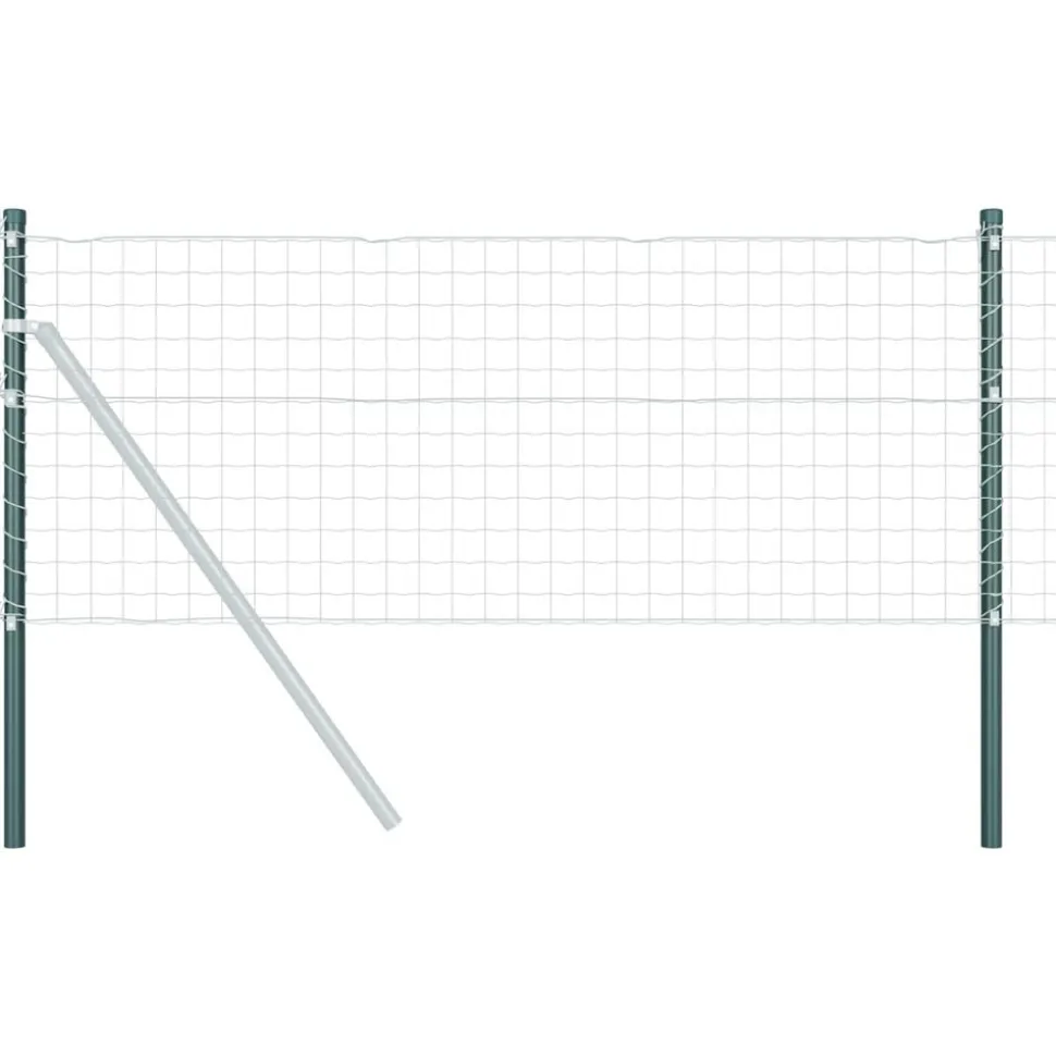 vidaXL Afrasteringspaal 2 pcs Groen 50 cm Poedergecoat staal