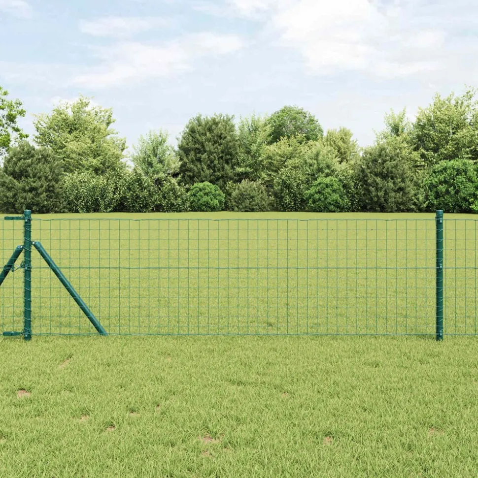 vidaXL Afrasteringspaal 2 pcs Groen 50 cm Poedergecoat staal