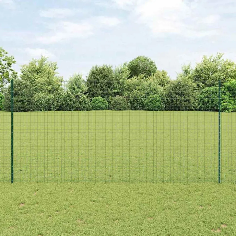 vidaXL Afrasteringspaal 11 pcs Groen 150 cm Staal
