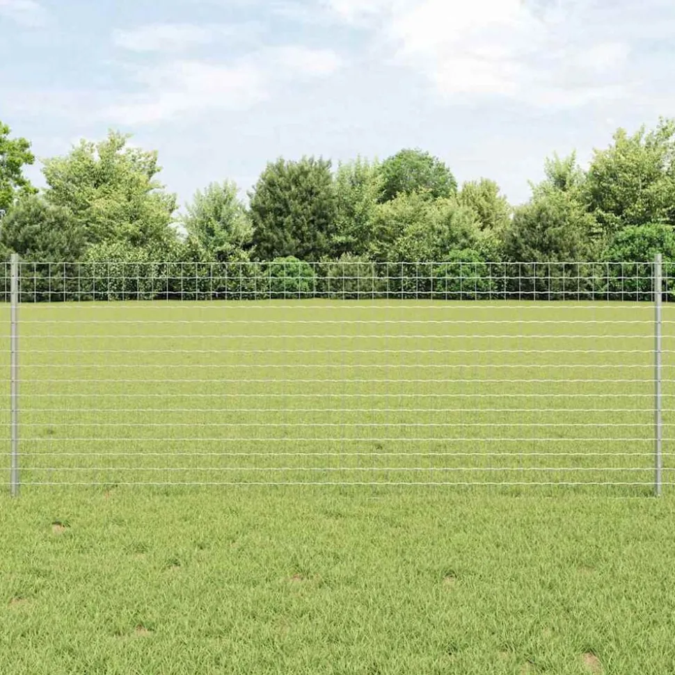 vidaXL Afrasteringspaal 11 pcs Zilver 80 cm Staal