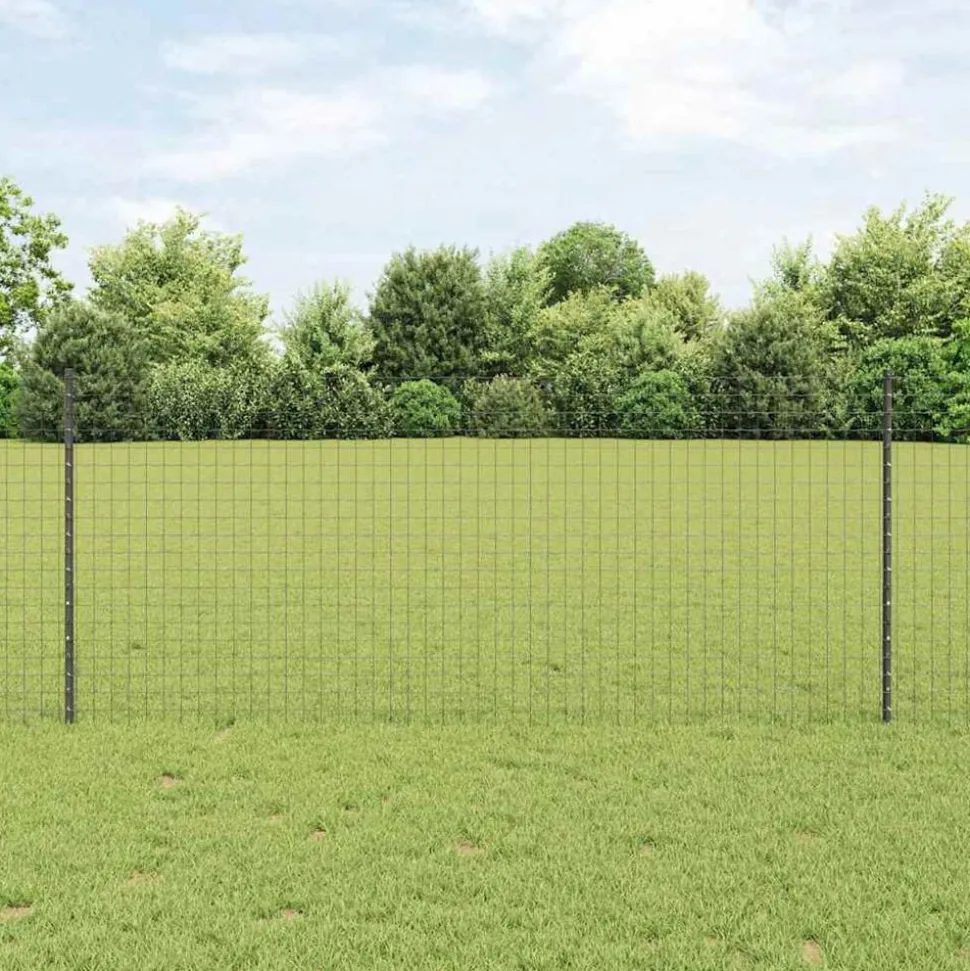 vidaXL Afrasteringspaal 11 pcs Grijs 100 cm Staal