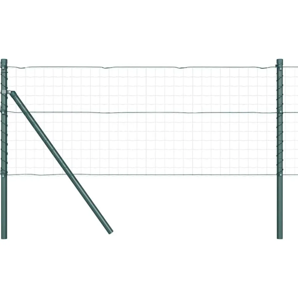 vidaXL Afrasteringspaal 13 pcs Groen Staal
