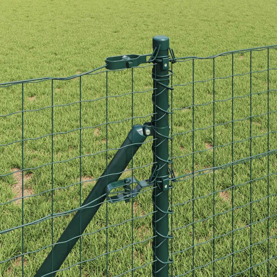 vidaXL Afrasteringspaal 13 pcs Groen Staal