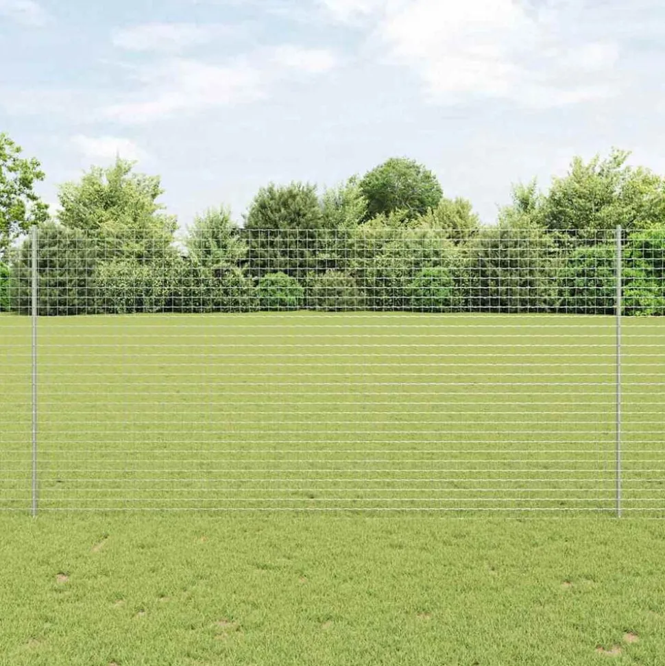 vidaXL Afrasteringspaal 44 pcs Zilver 200 cm Staal