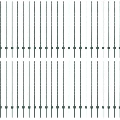 vidaXL Afrasteringspaal 44 pcs Groen 180 cm Staal