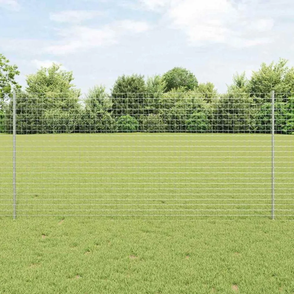 vidaXL Afrasteringspaal 22 pcs Zilver 160 cm Staal