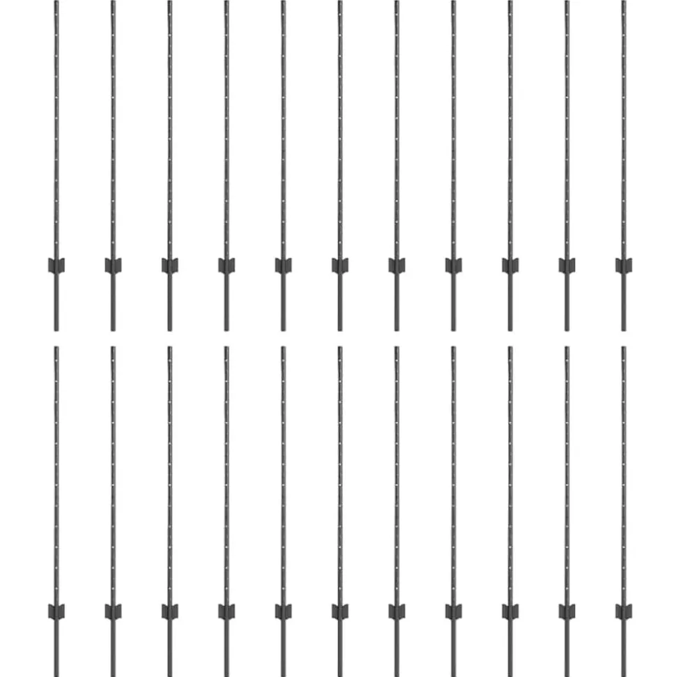 vidaXL Afrasteringspaal 22 pcs Grijs 160 cm Staal