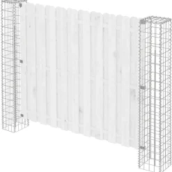 vidaXL Afrasteringspaal 2 pcs Zilver 20 x 20 x 190 cm Metaal