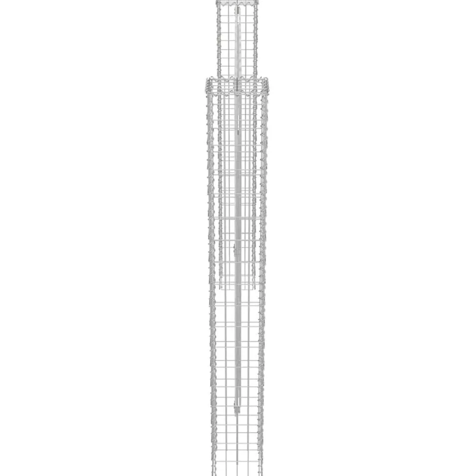 vidaXL Afrasteringspaal 2 pcs Zilver 20 x 20 x 190 cm Metaal