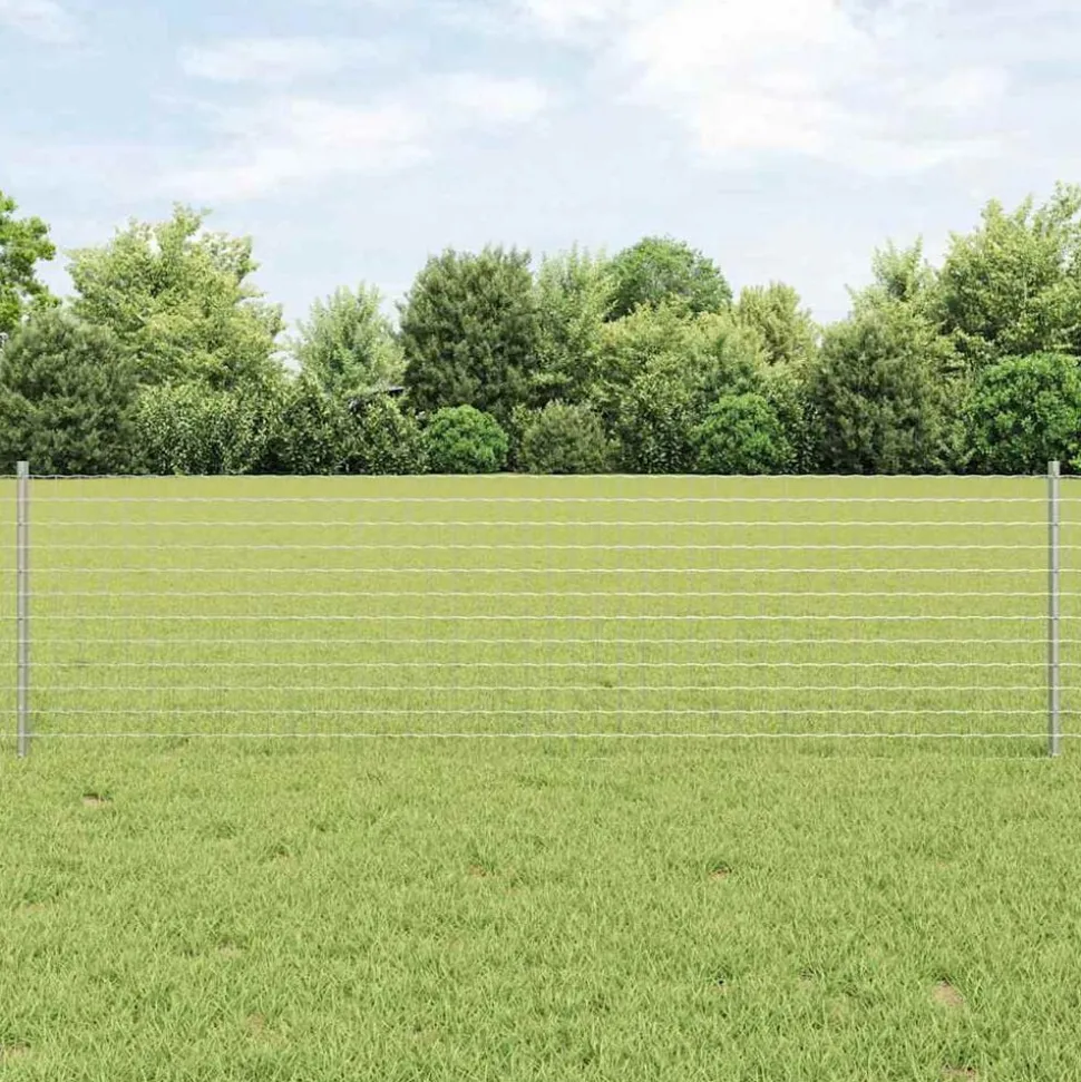 vidaXL Afrasteringspaal 11 pcs Zilver 60 cm Staal